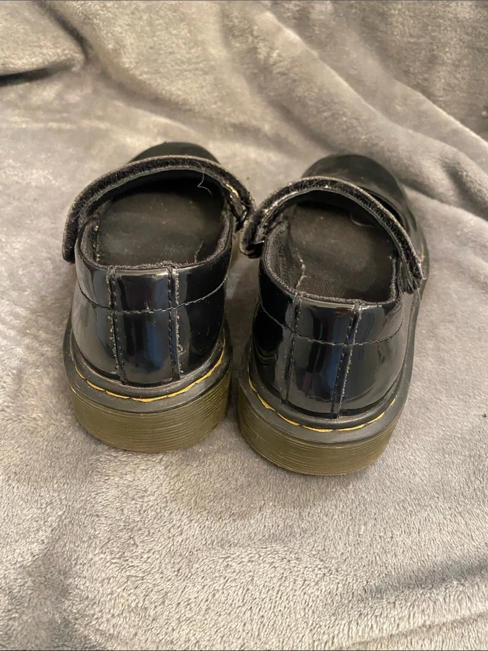Dr. Martens Black Patent Mary Jane Kids Shoes with Strap